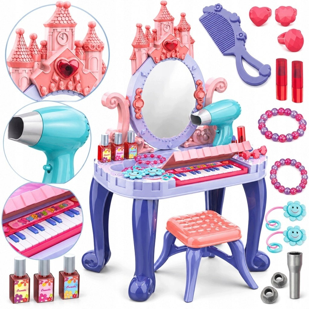 PIANO DRESSING TABLE GIRLS DRYER STOOL 74X44X23 CM MATADI