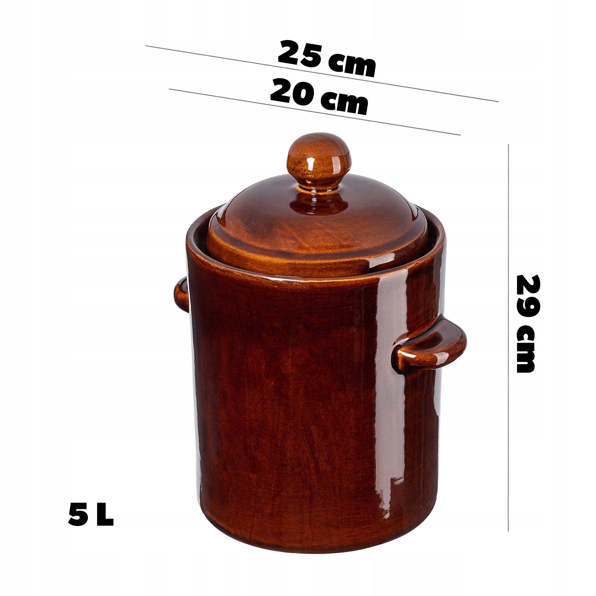 PICKLING BARREL FOR CUCUMBERS STONEWARE 5L POT WITH HERMETIC FLANGE Manufacturer code K8661