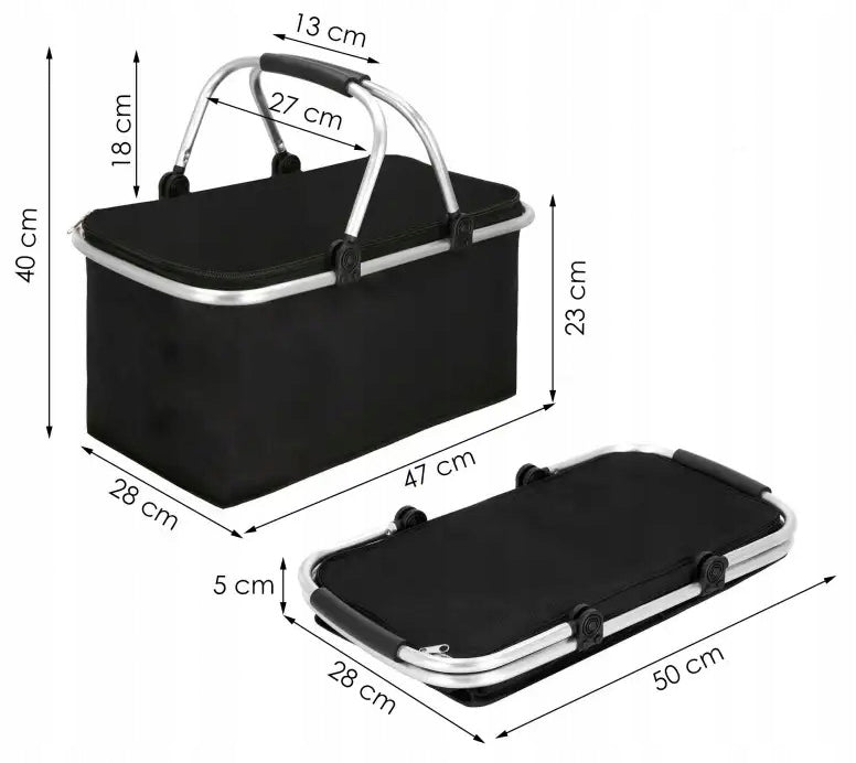 PICNIC BASKET FOLDING THERMAL BAG TOURIST INSULATION BASKET 30L Packaging status original