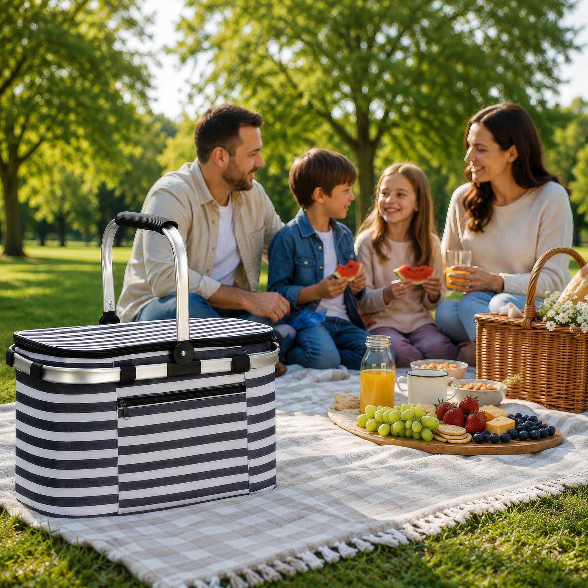 PICNIC BASKET THERMAL FOLDING BAG SHOPPING BASKET BEACH PICNIC 28L Packaging status original