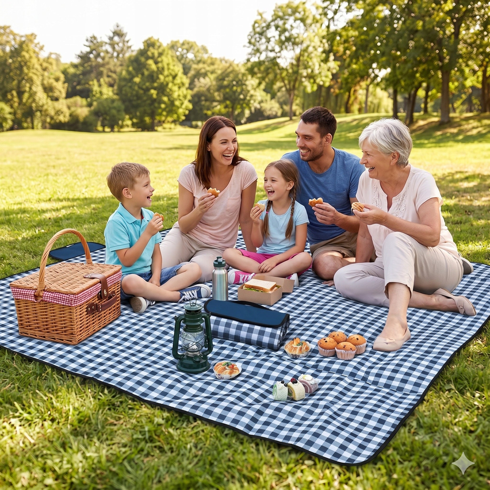 PICNIC BLANKET 200X200 BEACH WITH INSULATION WATERPROOF BLUE MONTESSA Manufacturer code 5903843216315