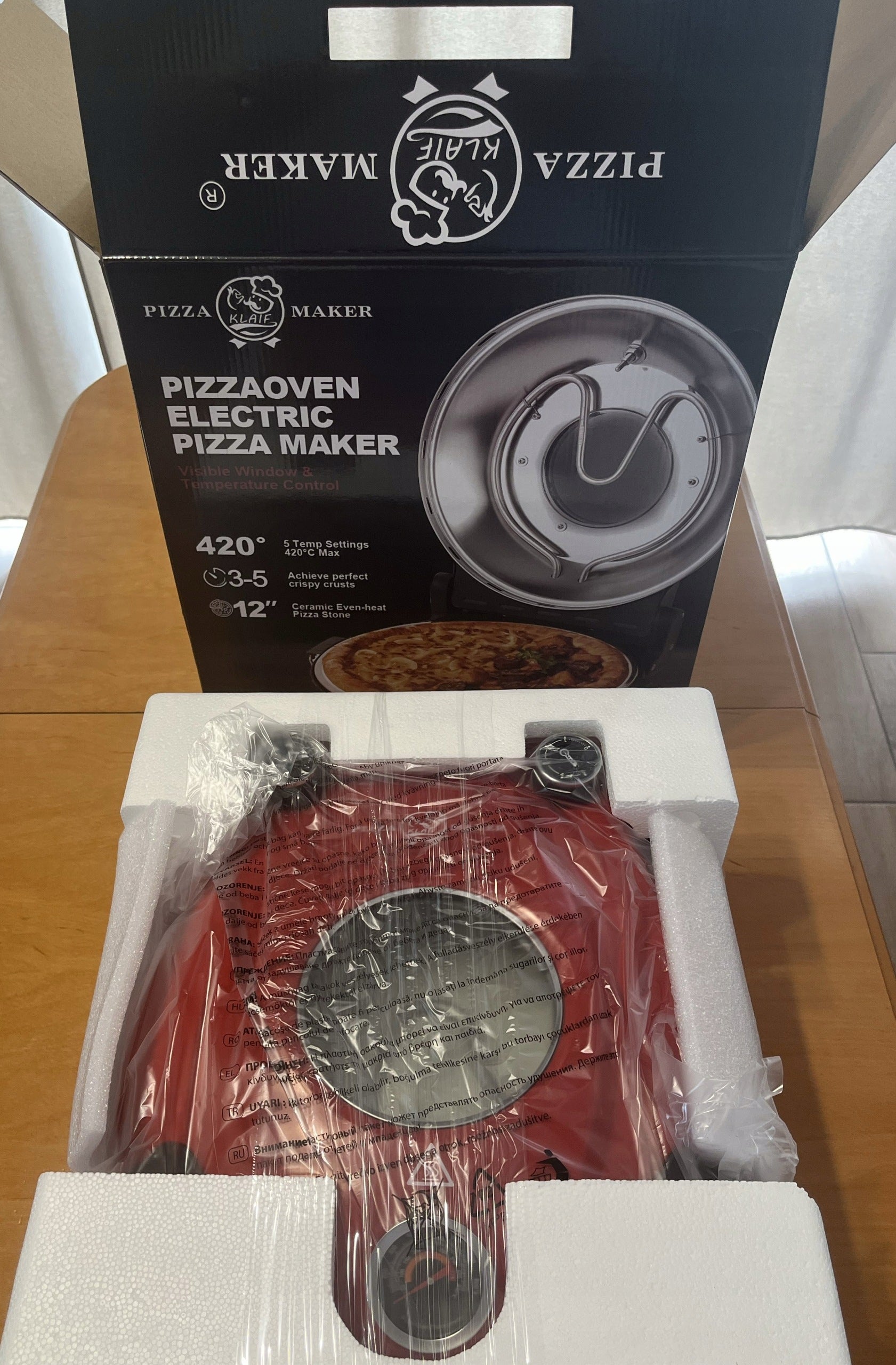 PIEC DO PIZZY GRILL ELEKTRYCZNY GRZEWCZY KLAIF PIZZA MAKER OPIEKACZ 1200W Kind pizza oven