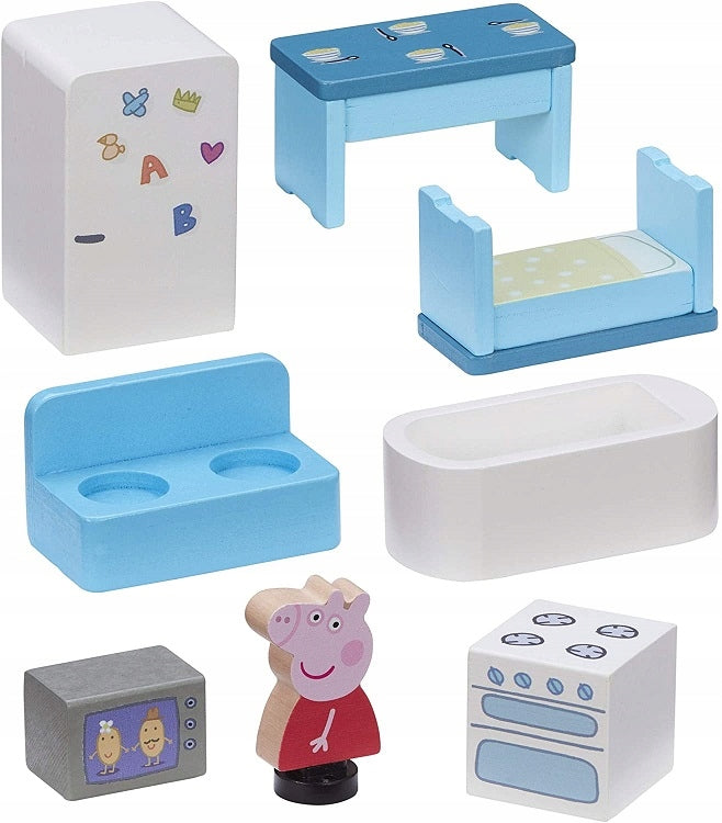 PIG PEPPA WOODEN HOUSE BLOCKS WITH ACCESSORIES 07213 FIGURINE Manufacturer code 70292036