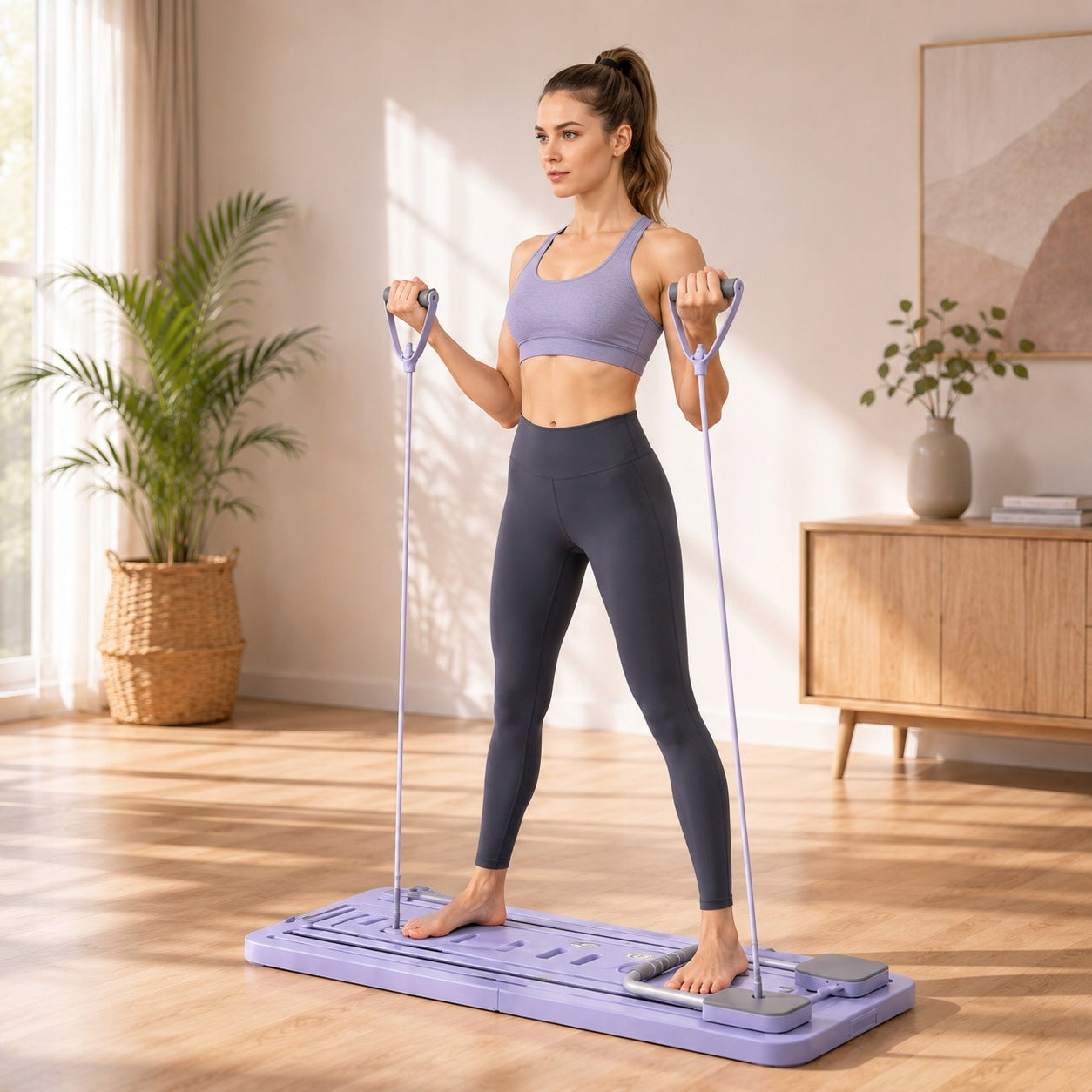 PILATES EXERCISE BOARD REFORMER 10in1 MULTIFUNCTIONAL FOR WOMEN Manufacturer code Wielofunkcyjna deska do pilatesu