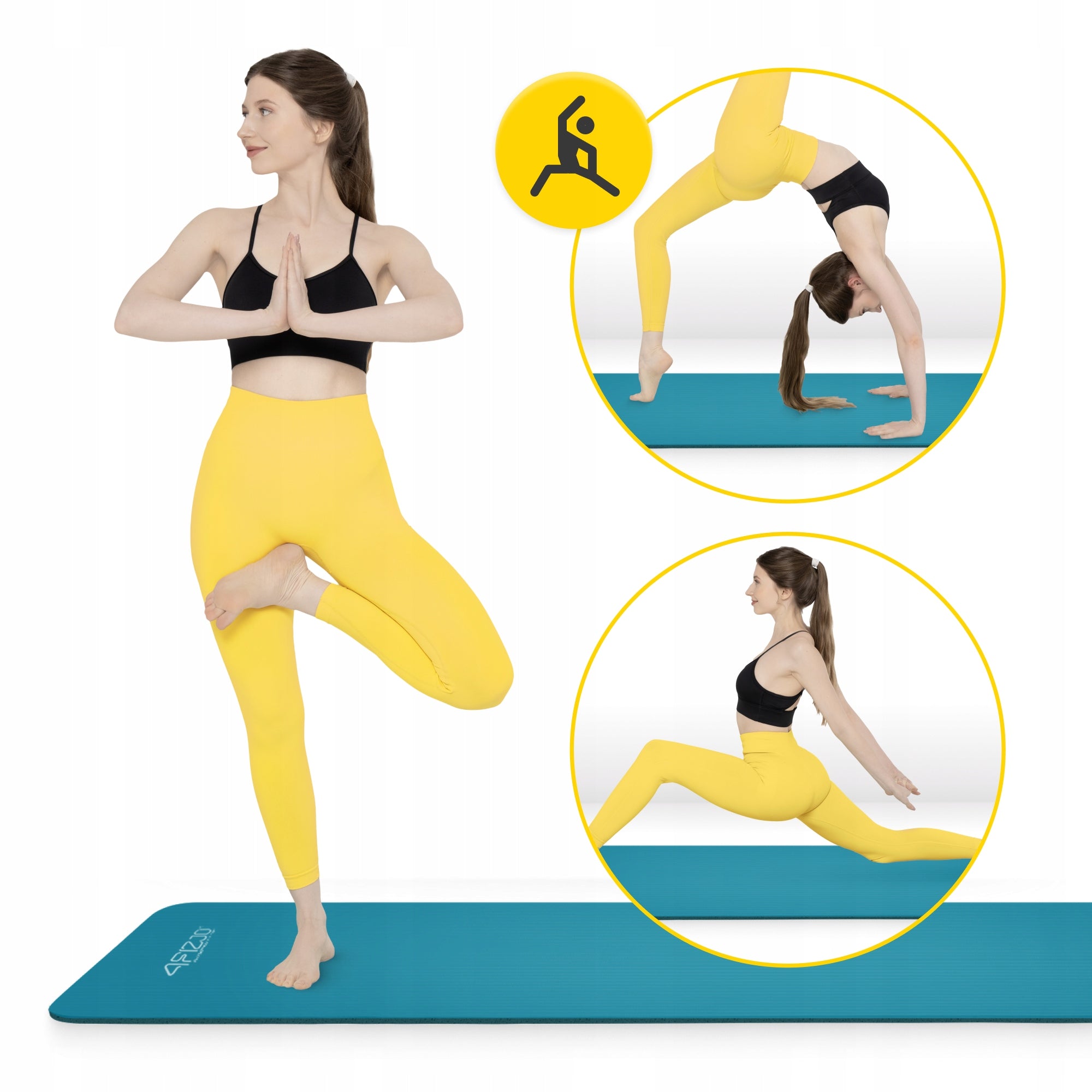 PILATES FITNESS YOGA EXERCISE MAT NON-SLIP THICK FOAM NBR 1,5 CM Color green