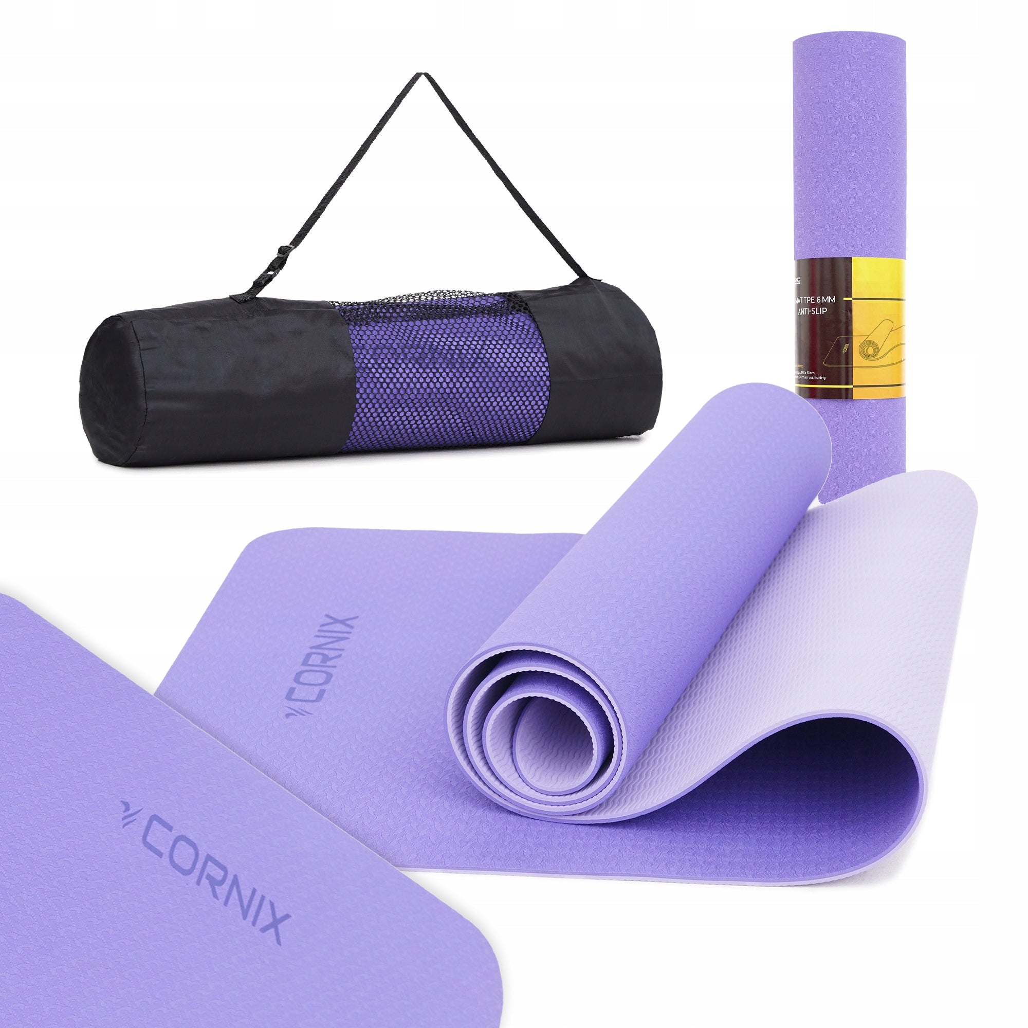 PILATES FITNESS YOGA EXERCISE MAT NON-SLIP TPE 6MM + COVER