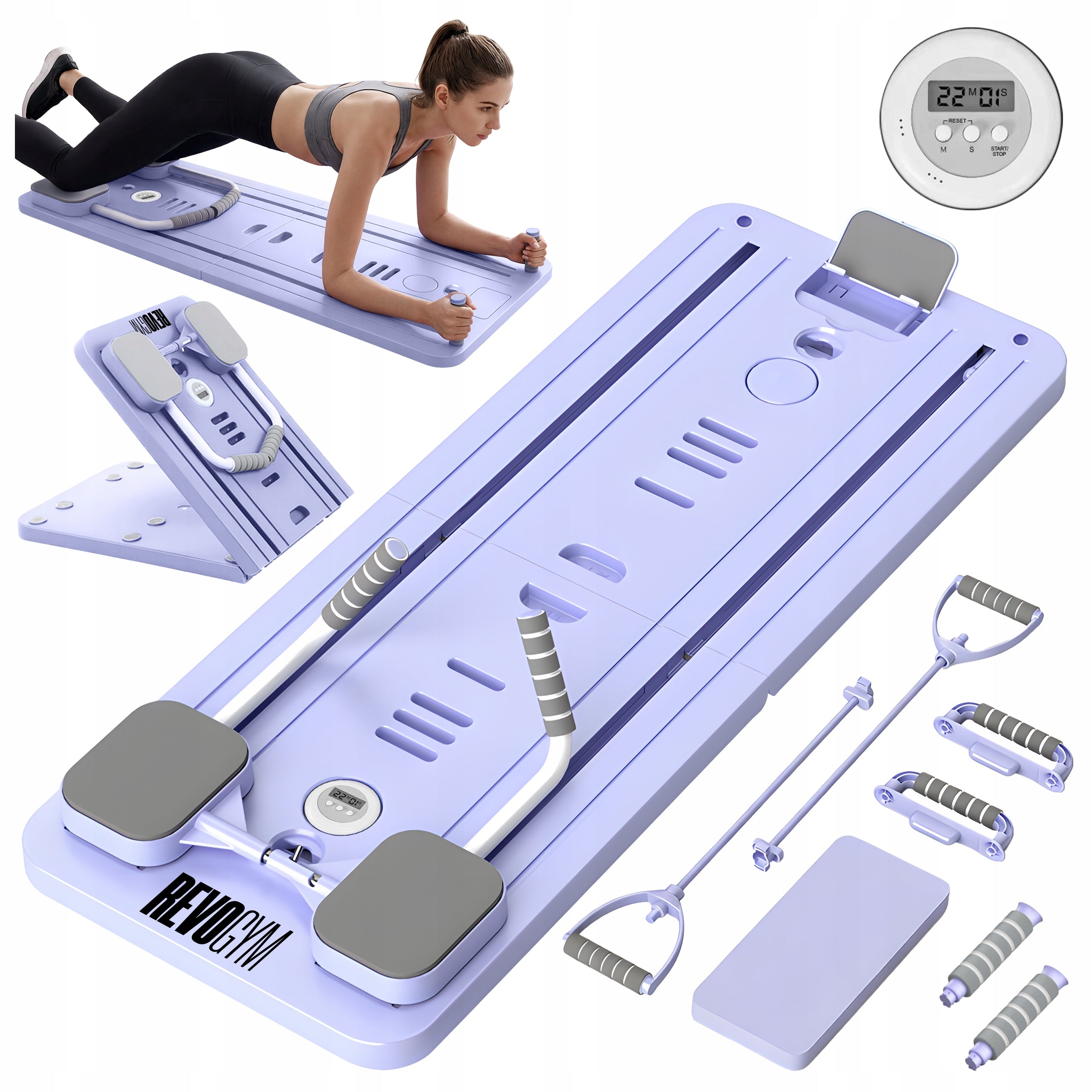 PILATES SET EXERCISE BOARD REFORMER 12in1 MULTIFUNCTIONAL EXPANDERS