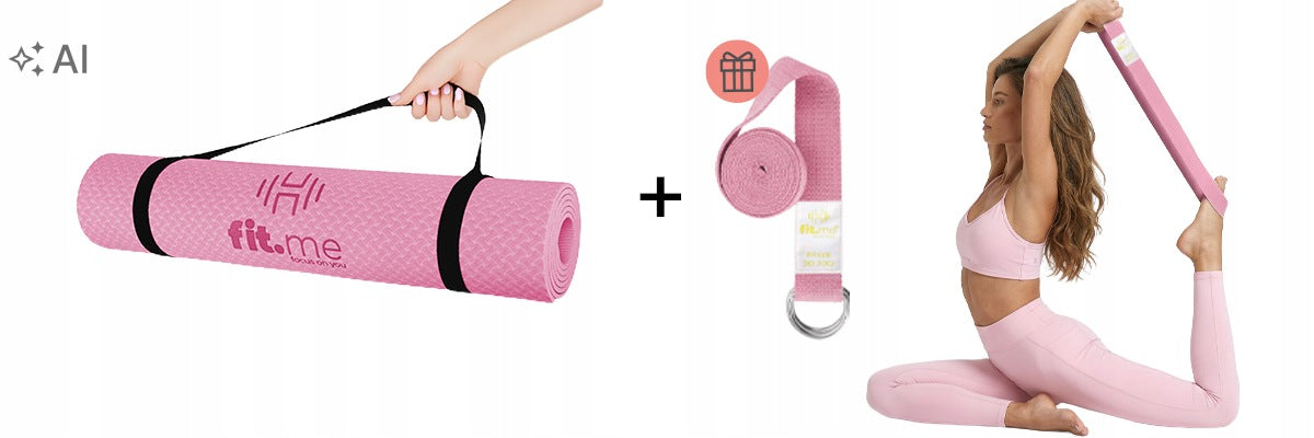 PILATES YOGA EXERCISE MAT GYMNASTIC TPE NON-SLIP WITH HANDLE Packaging status original