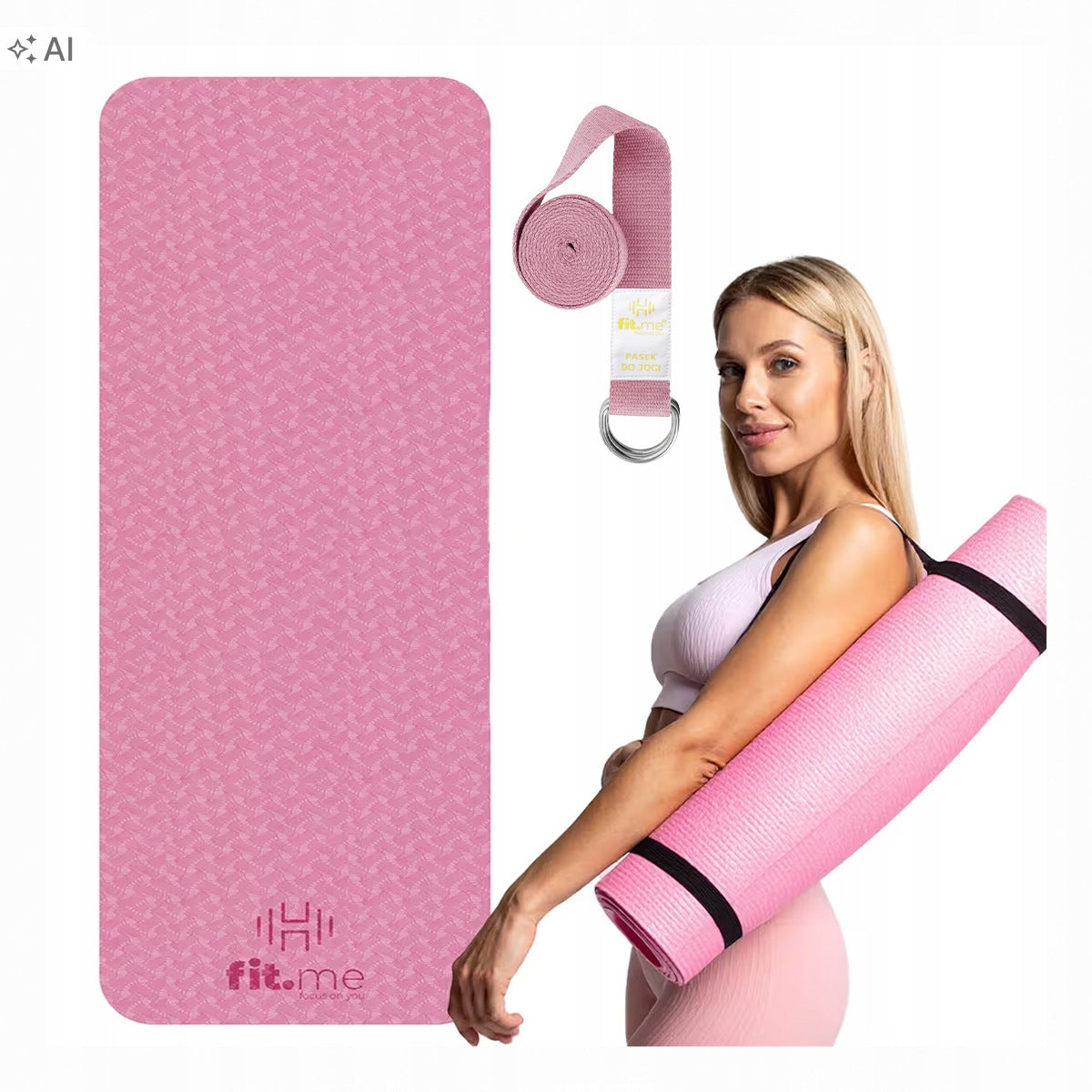 PILATES YOGA EXERCISE MAT GYMNASTIC TPE NON-SLIP WITH HANDLE