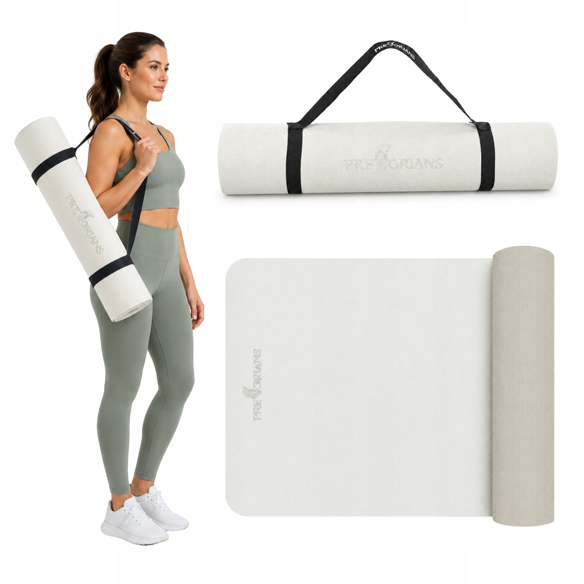 PILATES YOGA EXERCISE MAT TPE NON-SLIP GYMNASTIC FITNESS 0,6CM