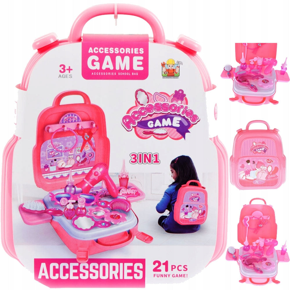 PINK DRESSING TABLE SUITCASE COSMETIC BAG WITH ACCESSORIES Brand Mega Creative