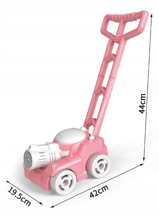 PINK PUSHER MOWER TANK SOAP BUBBLE MACHINE SOUND LED LIGHT Packaging status original