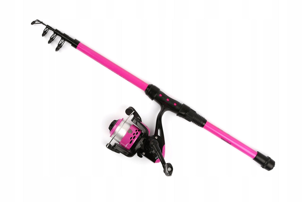 PINK ROD WITH REEL SANGER NEWCOMER III 160 FOR CHILD'S DAY!