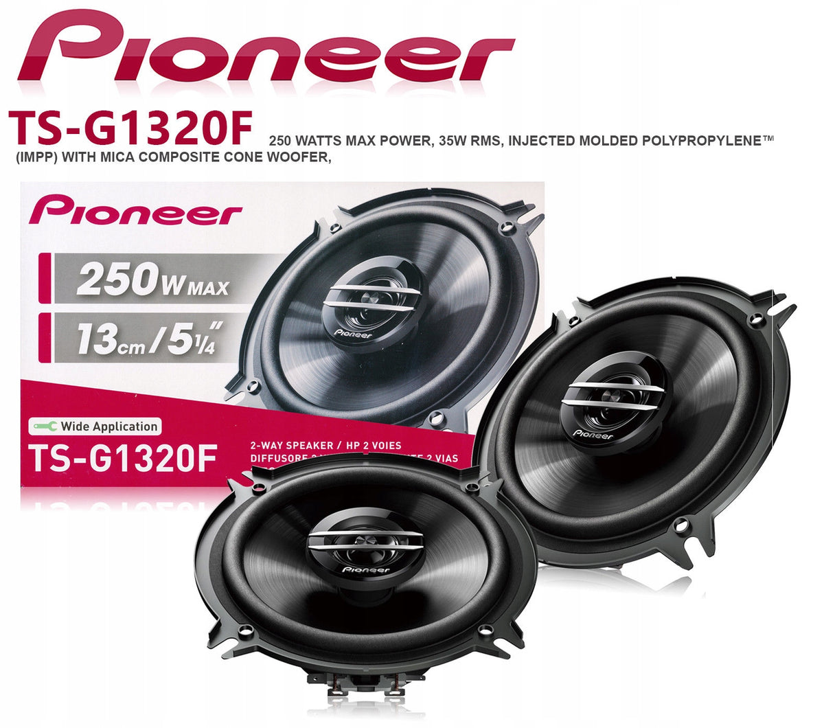 PIONEER TS-G1320F 2 WAY SPEAKERS 35W-250W 13 cm