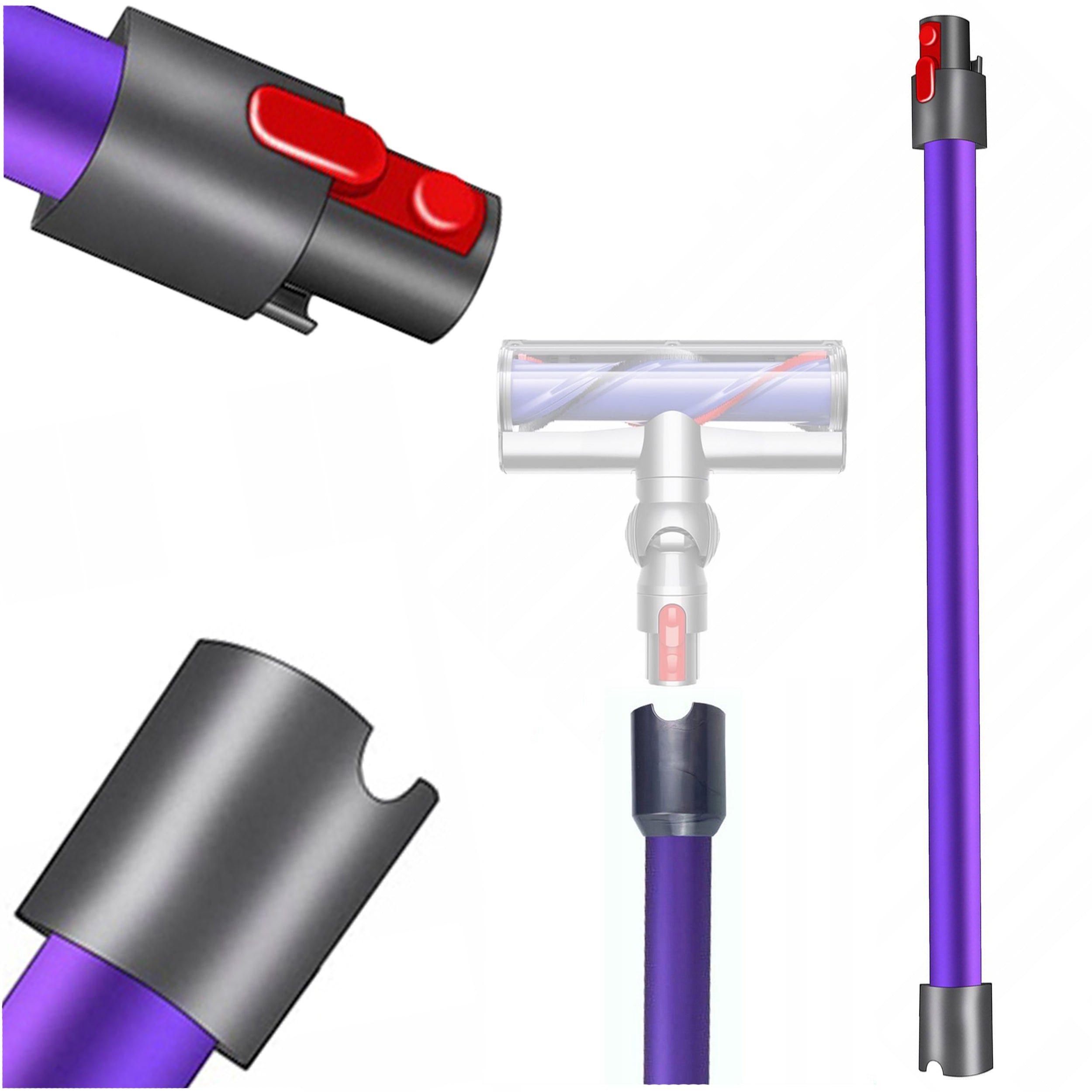 PIPE EXTENSION HOSE FOR DYSON V7 V8 V11 V10 V15 72CM REINFORCED PURPLE