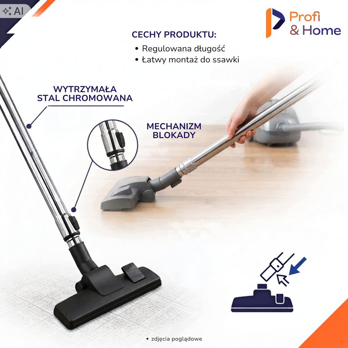 PIPE FOR VACUUM CLEANER ZELMER ALL MODELS / ELECTROLUX EASYGO CLEAN 32mm Packaging status original