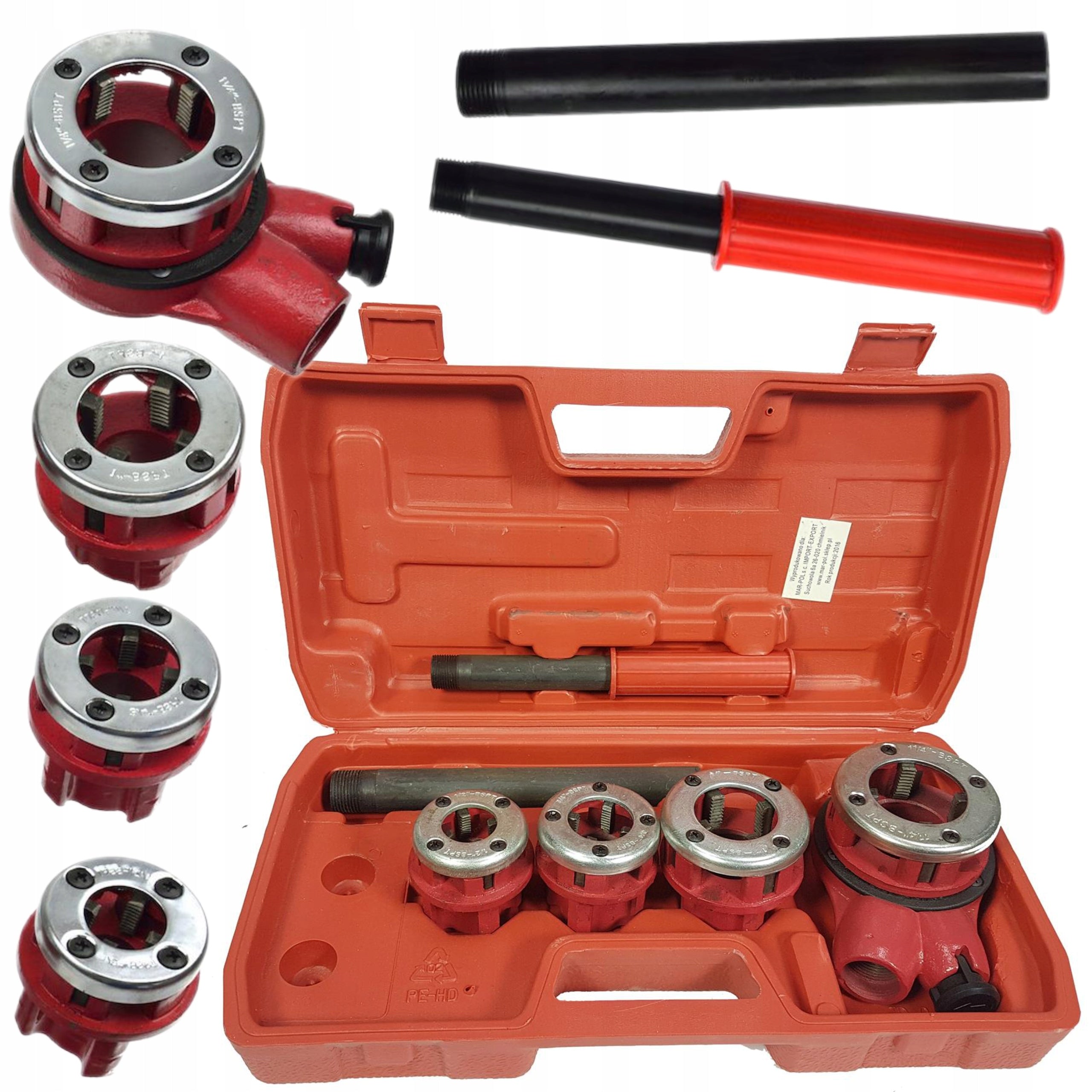 PIPE THREADER ELEMENTS DIE SET 1-1/4", 1", 3/4", 1/2" DIE