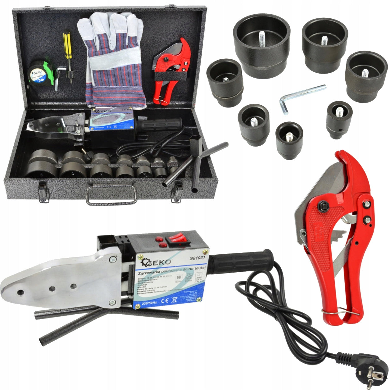PIPE WELDING MACHINE 1500W 7 DIES 16-63mm