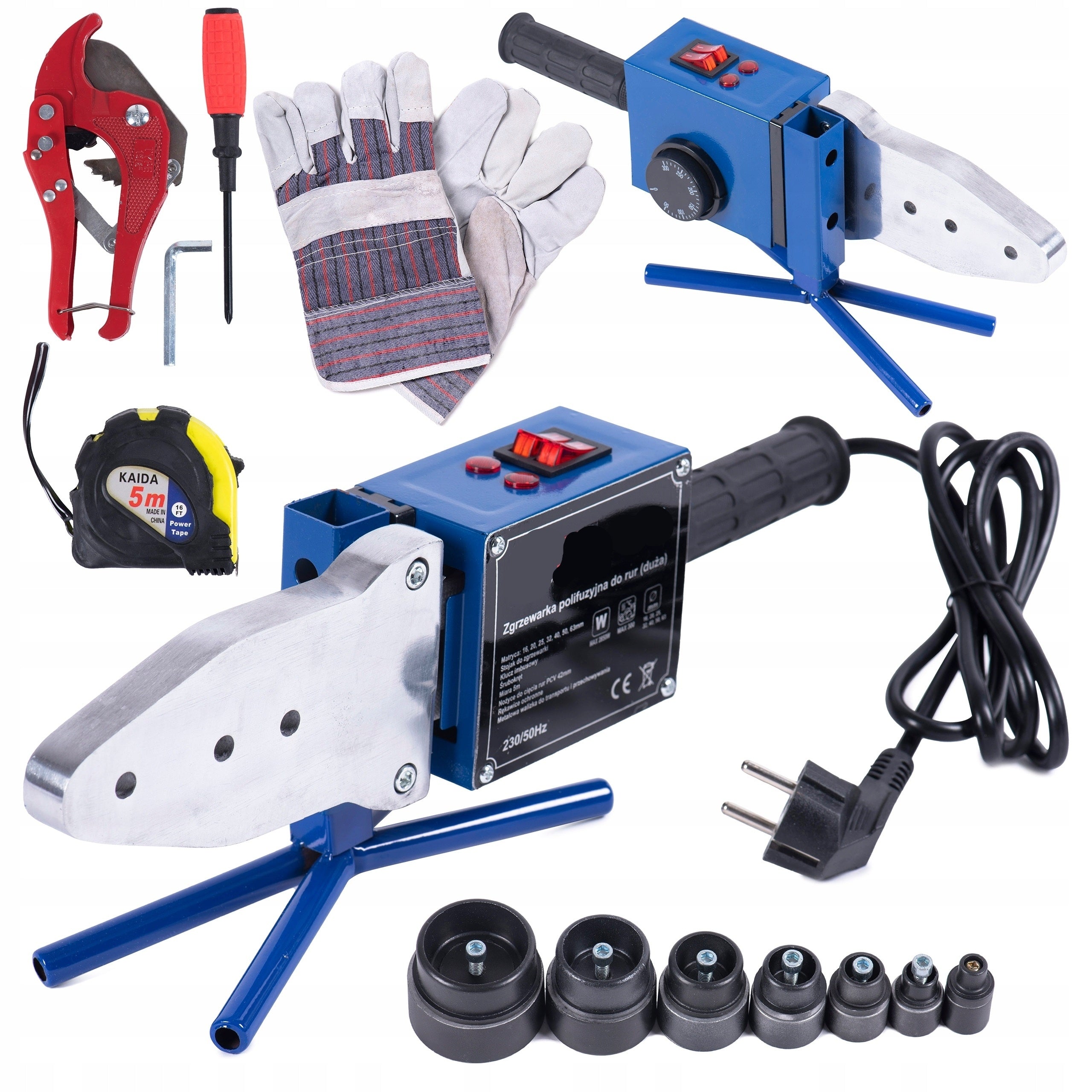 PIPE WELDING MACHINE PP PVC 2850W DIES SET STRONG SOLID