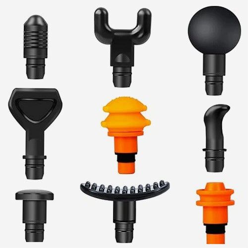 PISTOL MASSAGE HEADS SET OF 9 FOR FASCIA ATHLETES FOR HOME