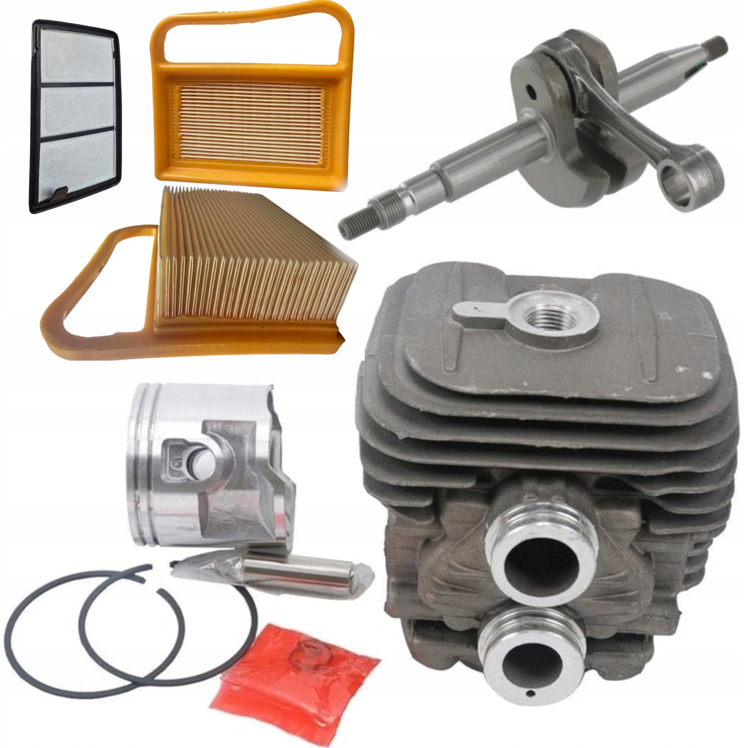 PISTON CYLINDER STIHL TS410 TS420 50mm + CRANKSHAFT 165mm + AIR FILTER