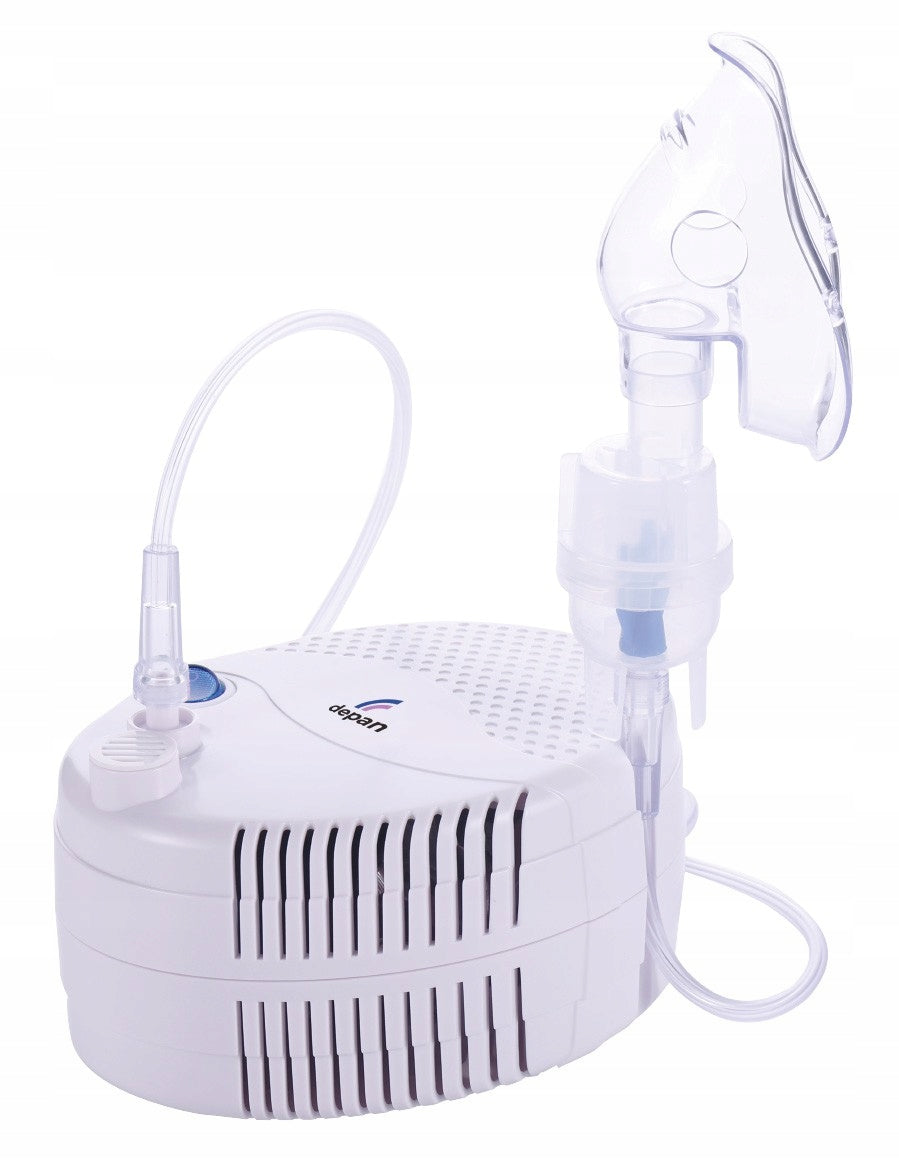 PISTON INHALER NEBULIZER + 2 SILENT MASKS + FILTERS FREEBIE Color white