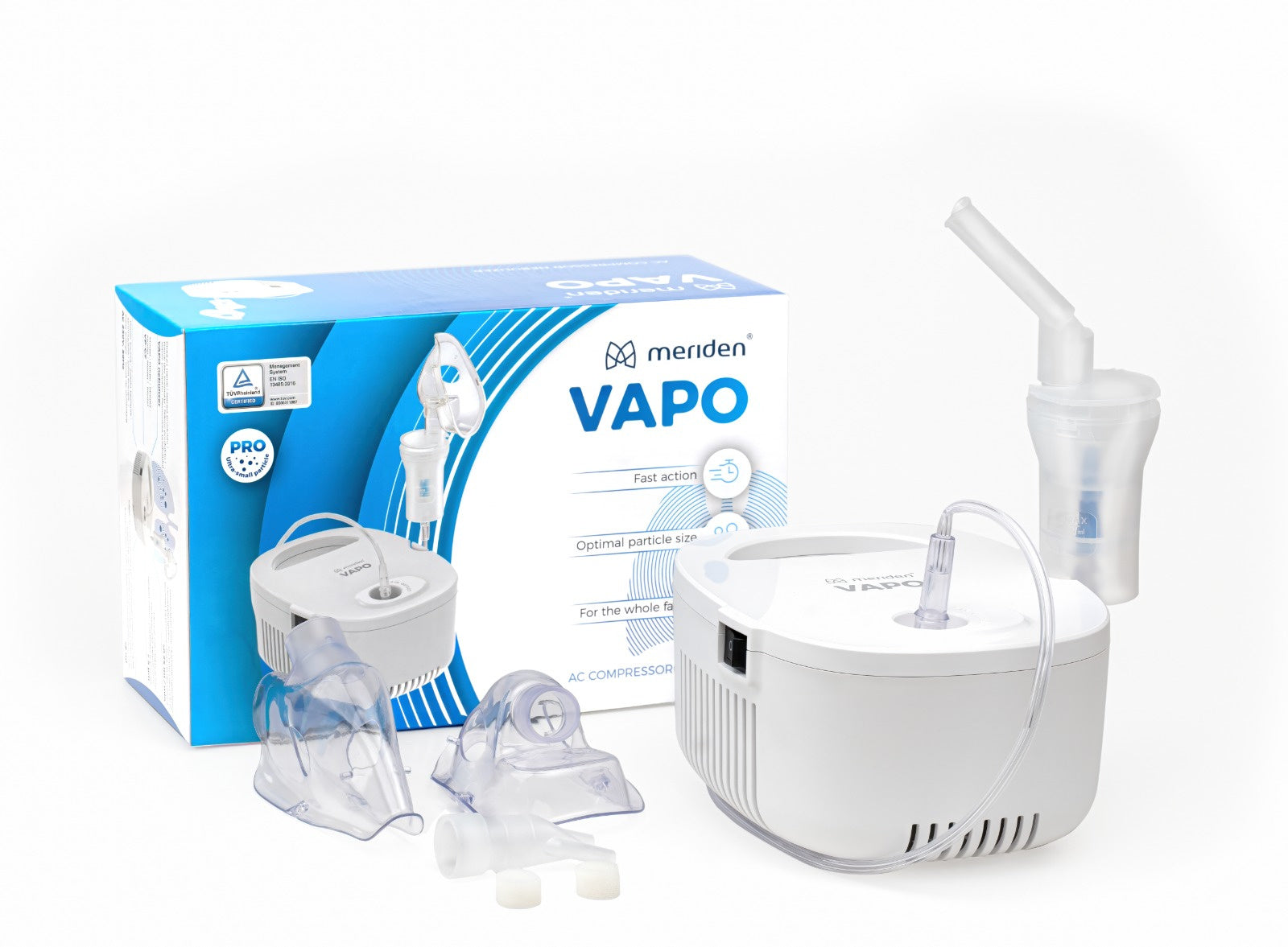PISTON NEBULISER INHALER FOR ADULT CHILDREN Large set Meriden VAPO