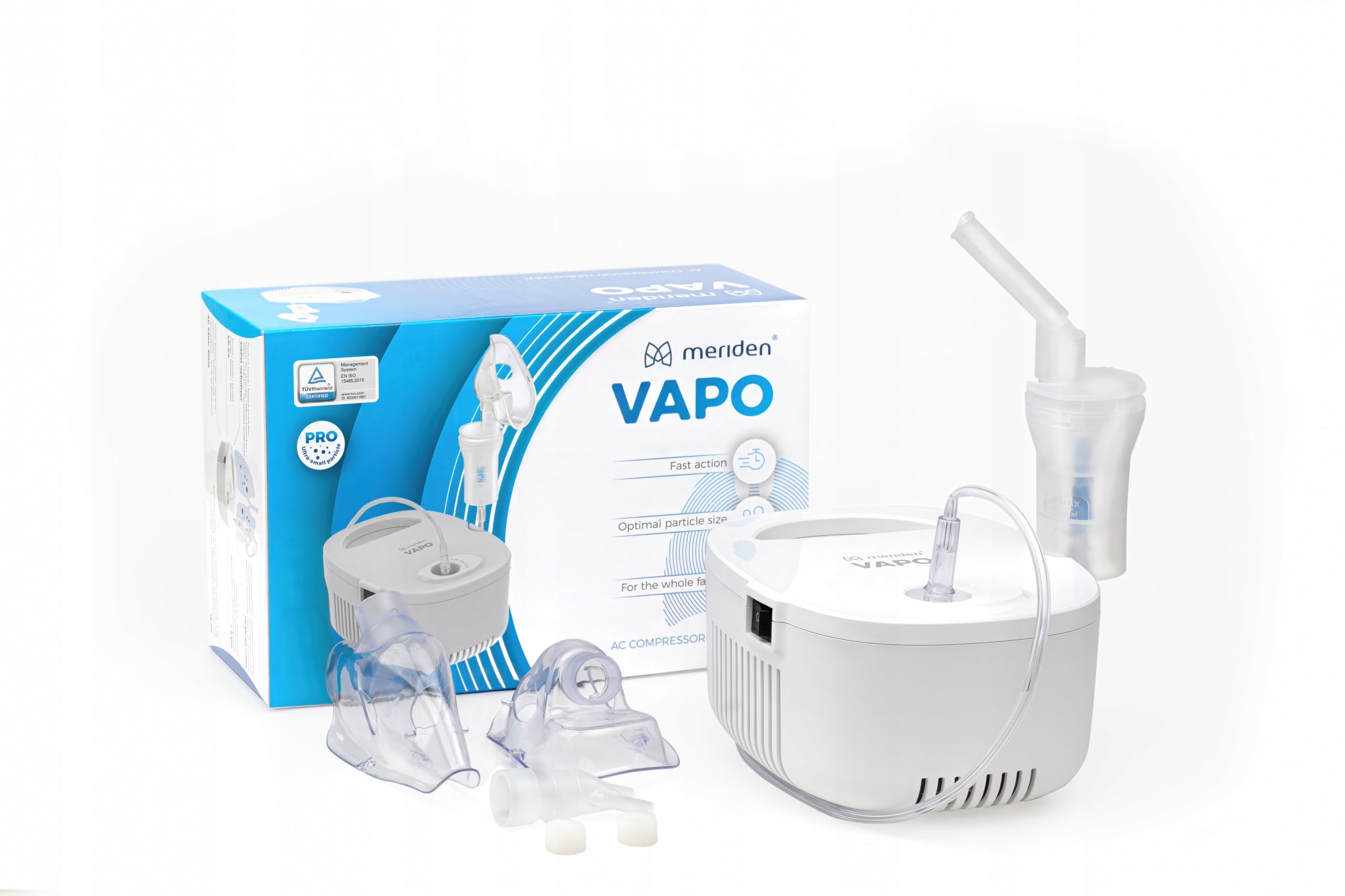 PISTON NEBULIZER INHALER FOR CHILDREN AND ADULTS set Meriden Vapo Manufacturer code 6970979571440