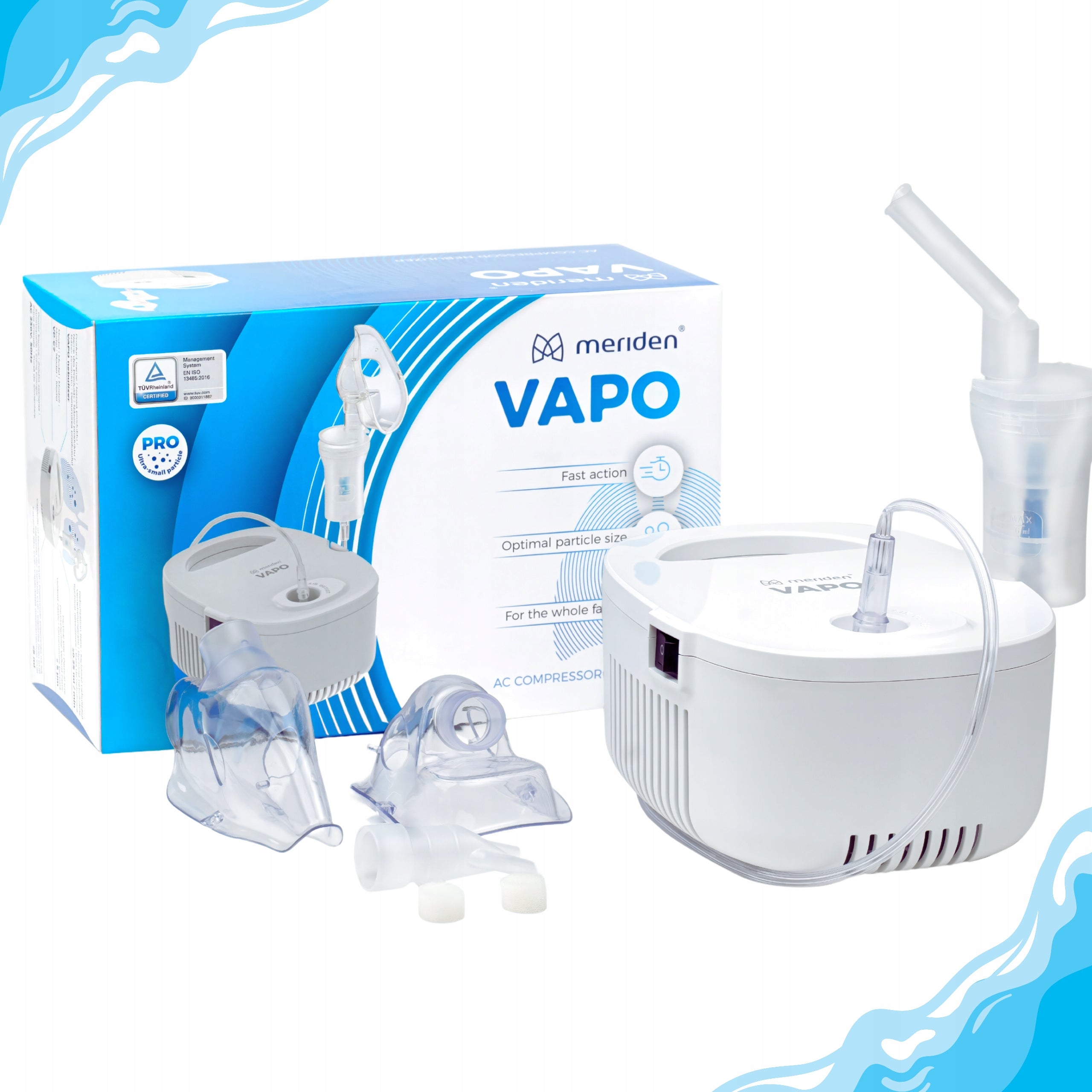 PISTON NEBULIZER INHALER FOR CHILDREN AND ADULTS set Meriden Vapo