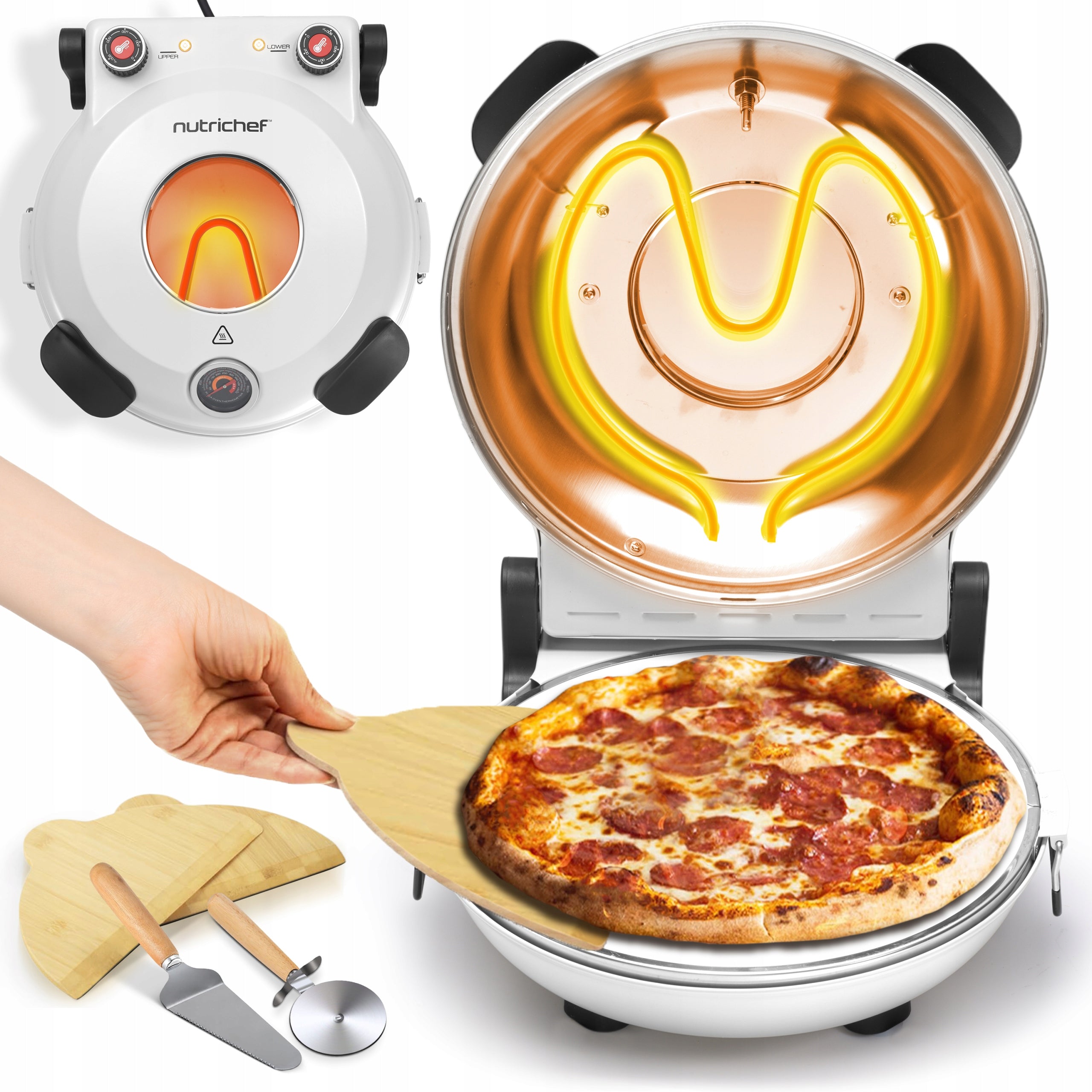 PIZZA OVEN 420 DEGREE ELECTRIC HOMEMADE TOASTER NUTRICHEF 1200W