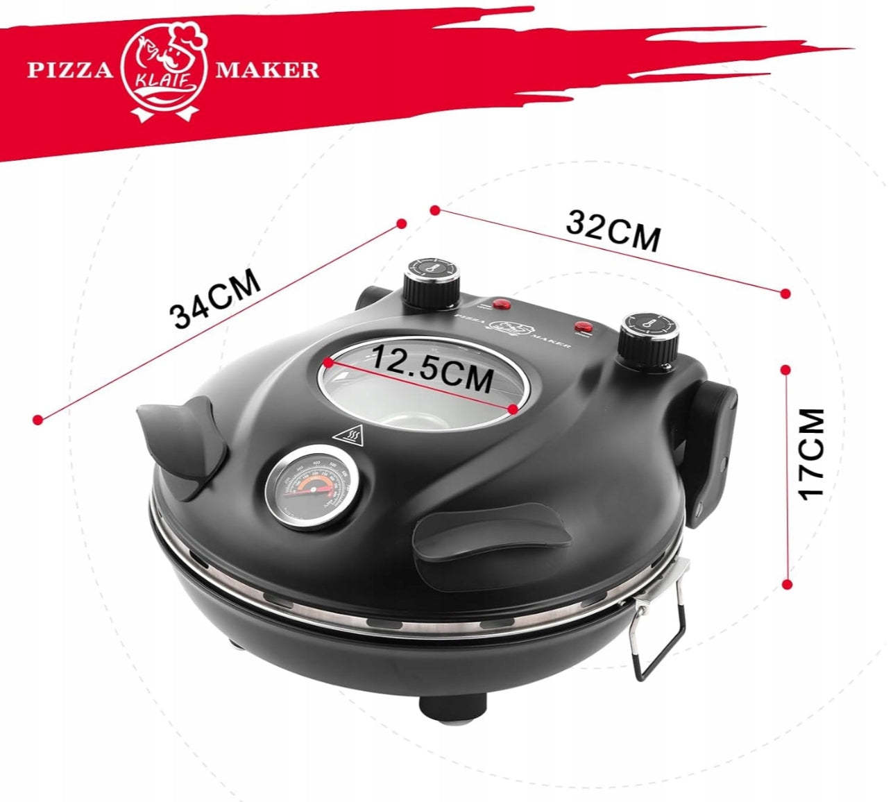 PIZZA OVEN ELECTRIC GRILL HEATING CLIFF PIZZA MAKER TOASTER 1200W Brand no brand