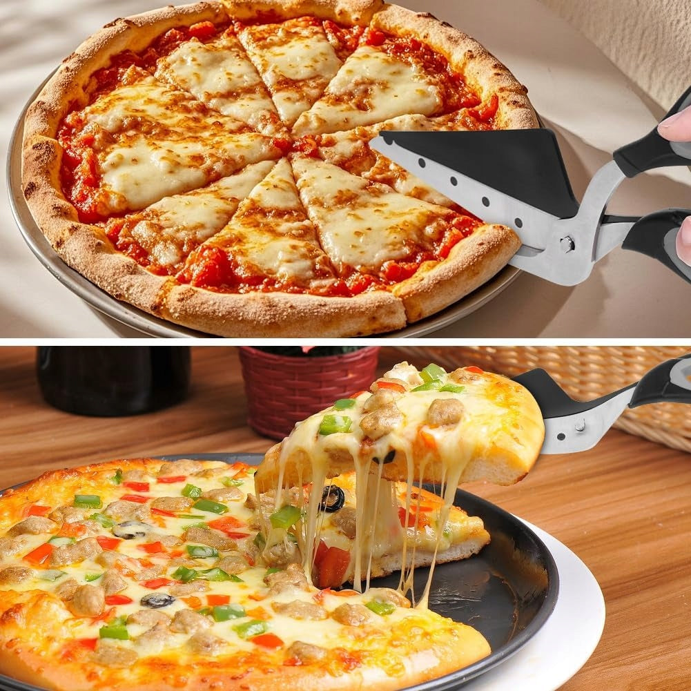 PIZZA SCISSORS WITH SPATULA FOR APPLICATION - MULTIFUNCTIONAL KITCHEN BLACK Brand no brand