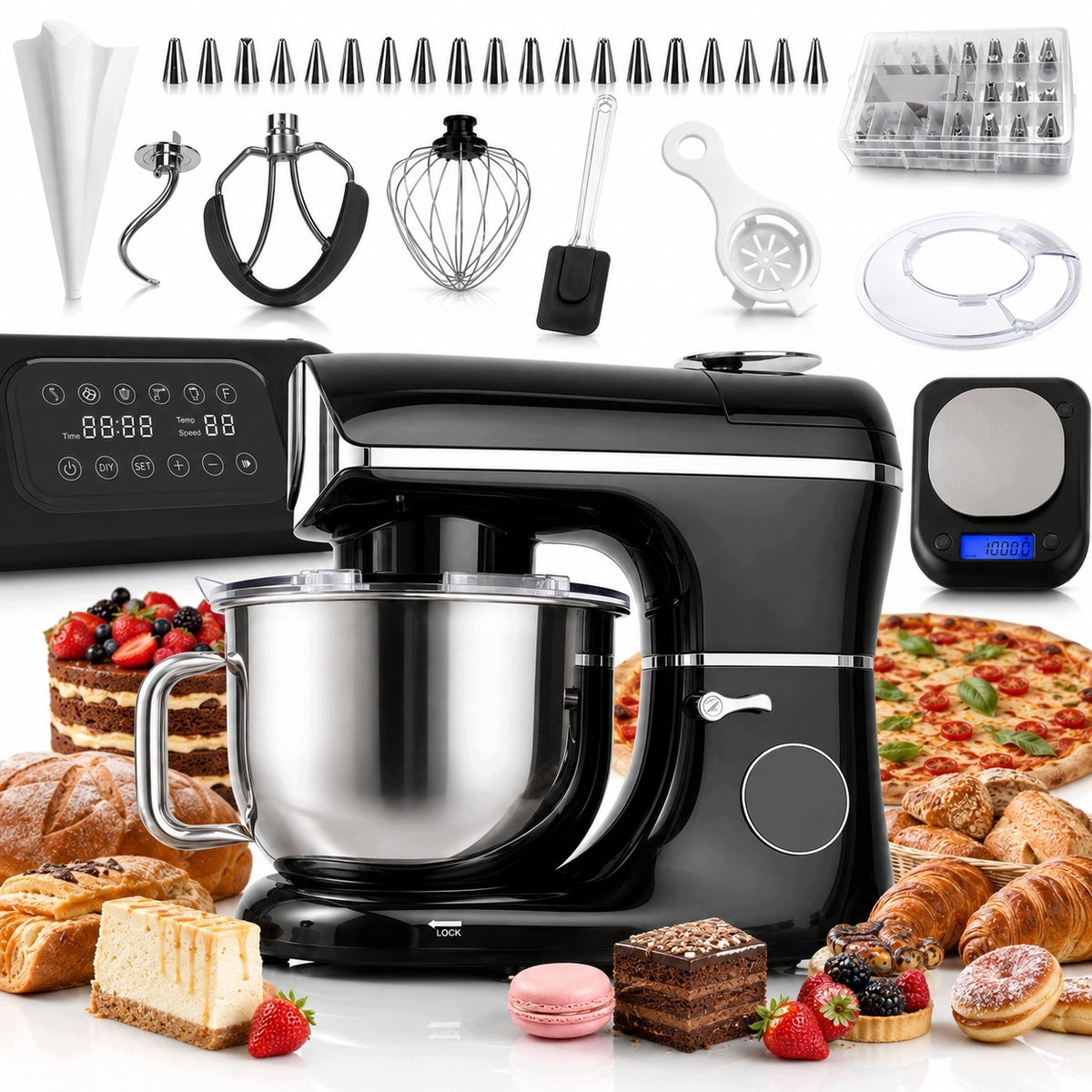 PLANETARY FOOD PROCESSOR WITH HEATED BOWL AND BUILT-IN WEIGHT 2300W 5,5L