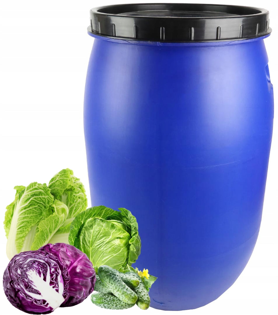 PLASTIC BARREL 120L FOR WATER, screw cap + certificate FOR SILDERING CABBAGE, CUCUMBER