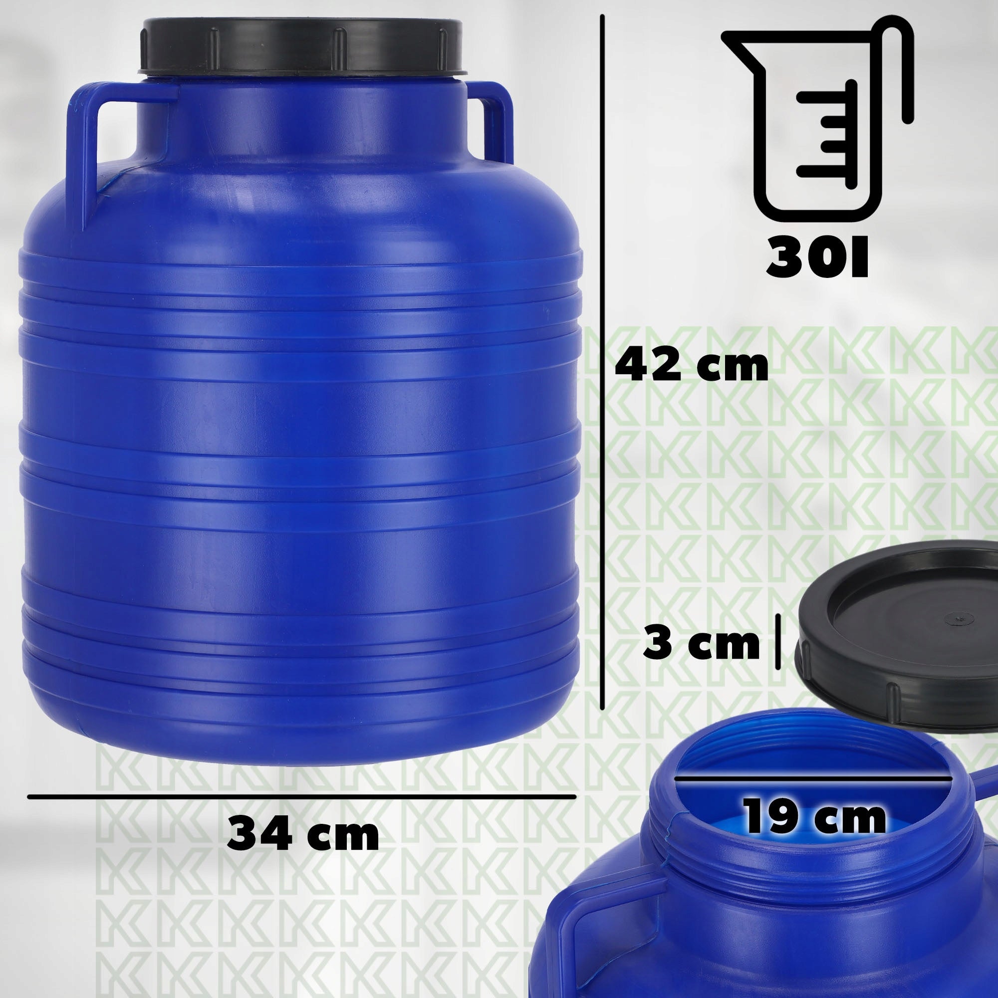 PLASTIC BARREL 30L FOR PICKLING CABBAGE CUCUMBERS FOR WATER RAINWATER CERTIFICATE Brand Kadax