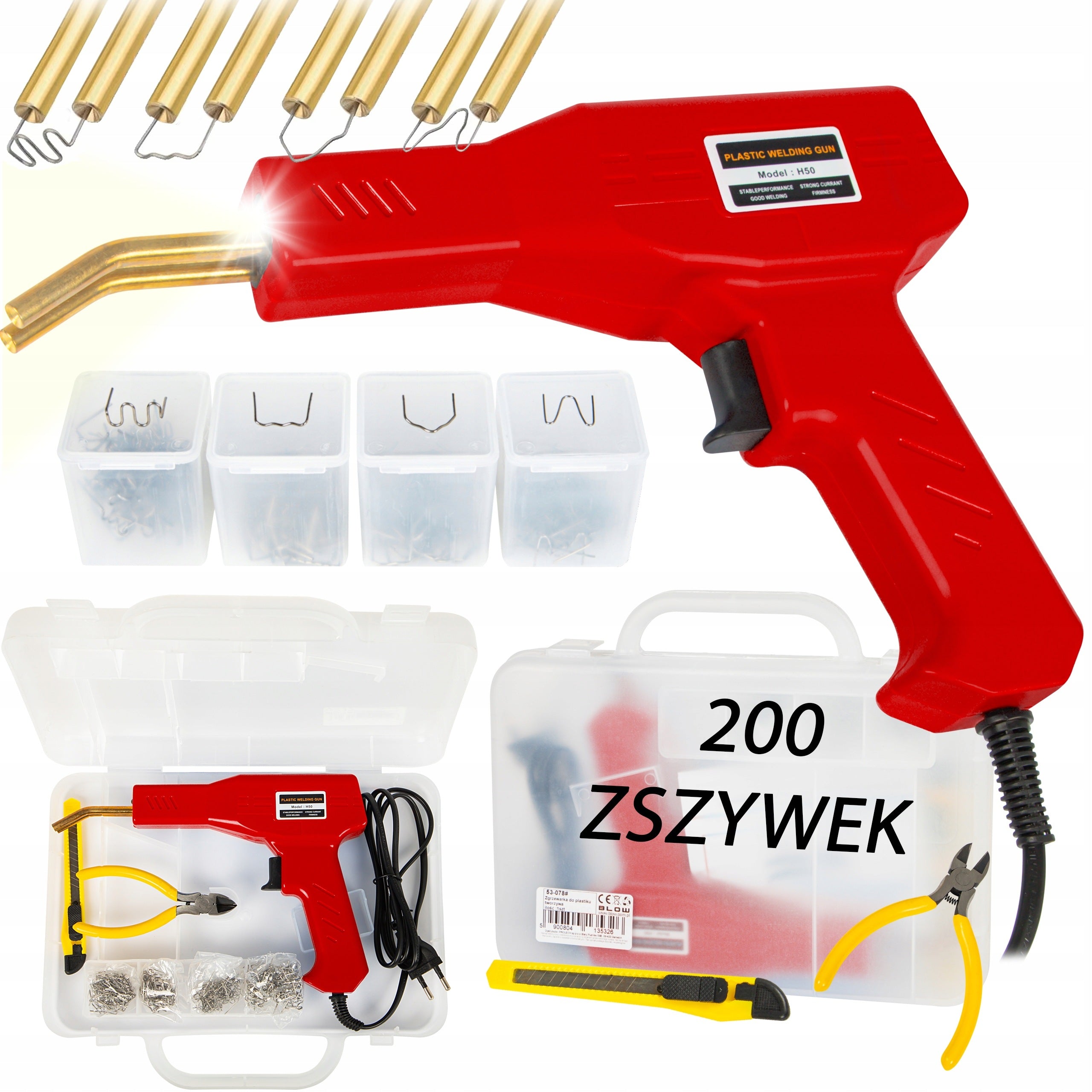 PLASTIC WELDING MACHINE PLASTIC 200 STAPLES KNIFE BROKEN PLIERS SET