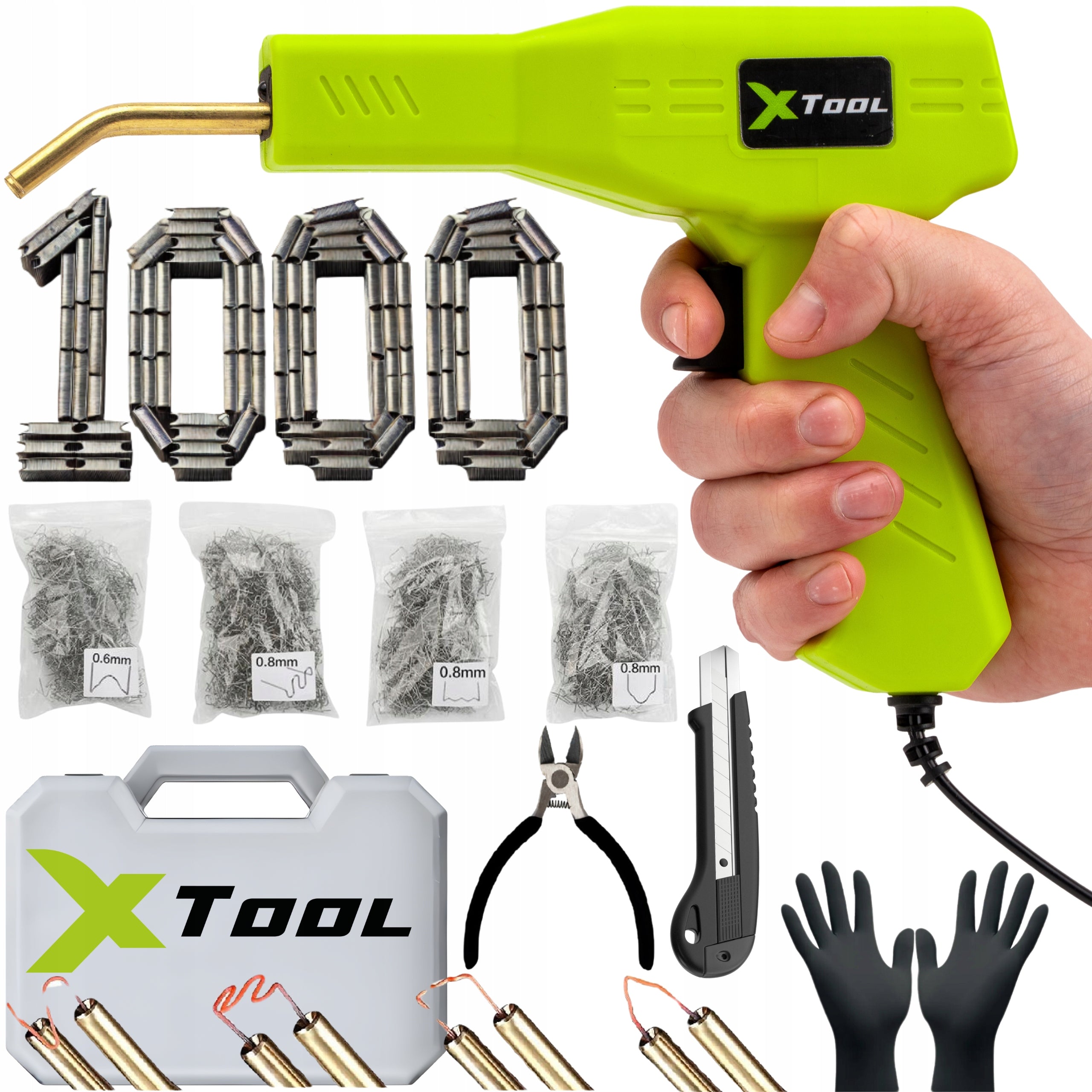 PLASTIC WELDING MACHINE STAPLER SOLDERING IRON 50W + STAPLES 1000PCS