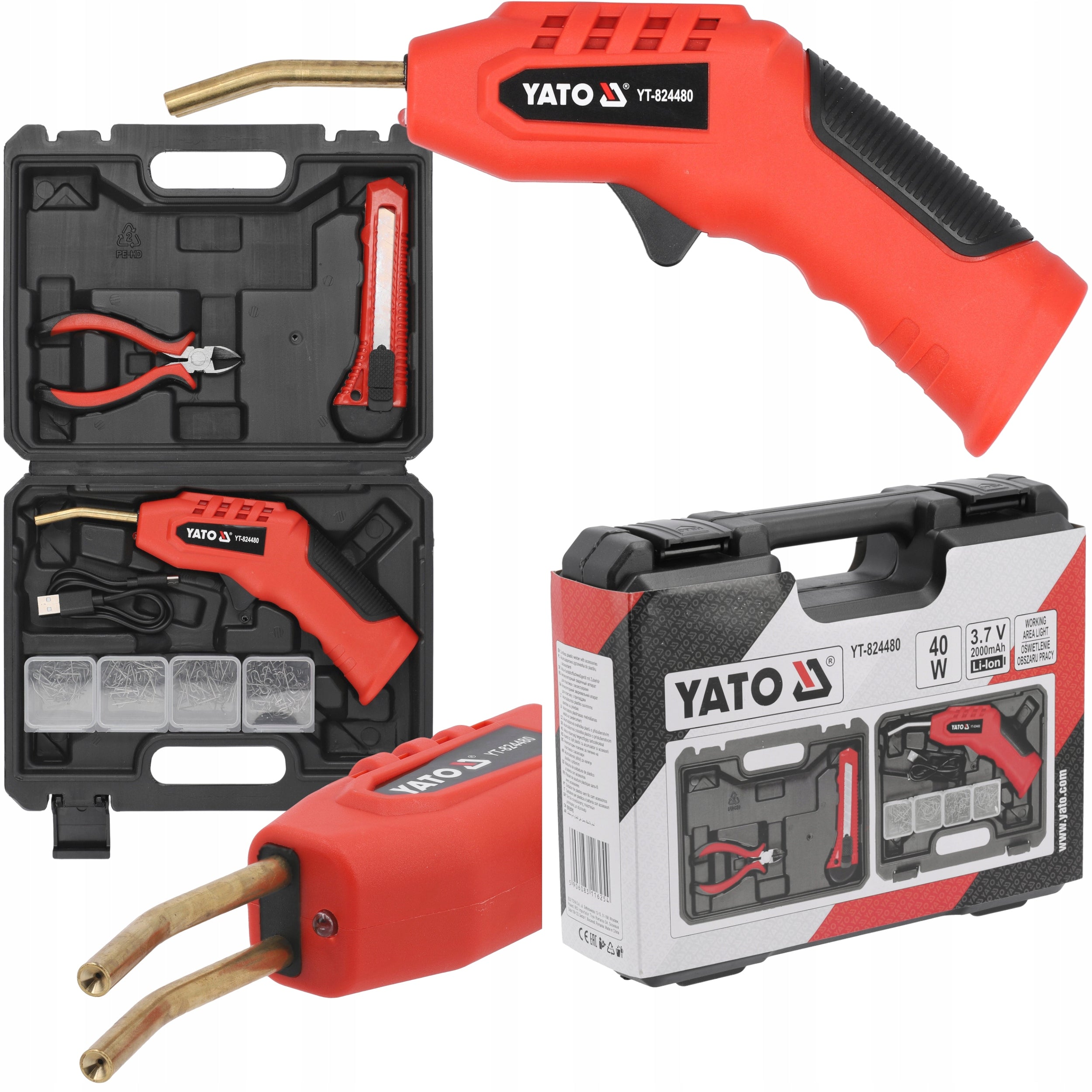 PLASTIC WELDING MACHINE YATO WIRELESS 40W 600°C 3,7V 2Ah 3 OPERATING MODES
