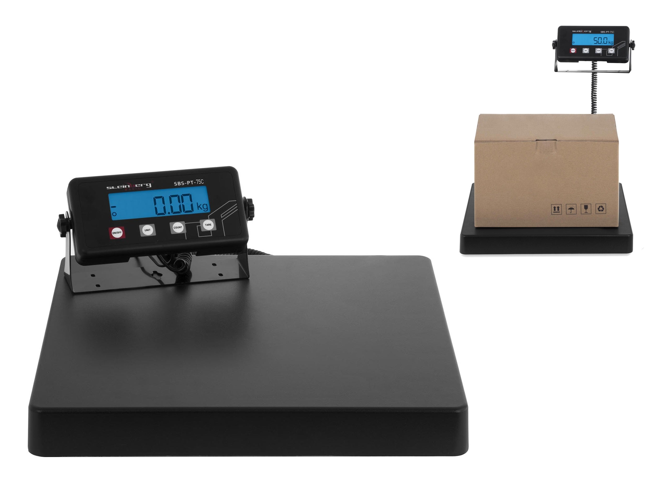 PLATFORM PACKAGE SCALE Steinberg 75 kg 10 g LCD Terminal 40x40 cm Accuracy 10 g
