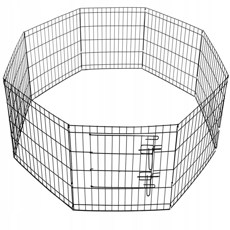 PLAYPEN CAGE MODULAR CORRAL FOR ANIMALS DOG CAT BLACK 8 PANELS 60cm Manufacturer code 4536