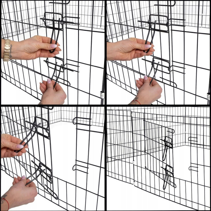 PLAYPEN CAGE MODULAR FARM FOR ANIMALS DOG CAT BLACK 10 panels x60cm Manufacturer code 4538