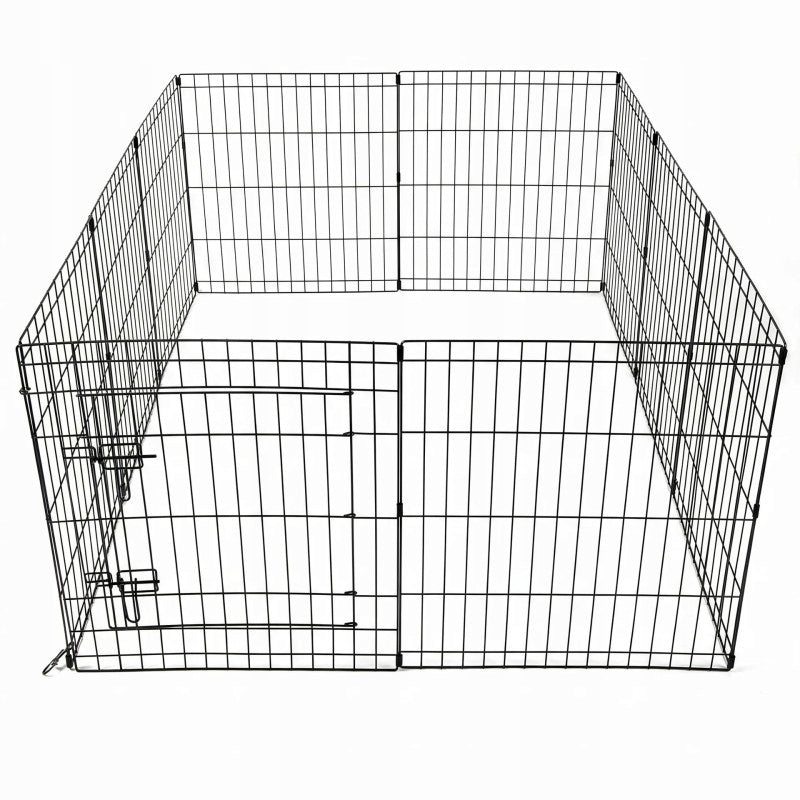 PLAYPEN CAGE MODULAR FARM FOR ANIMALS DOG CAT BLACK 10 panels x60cm