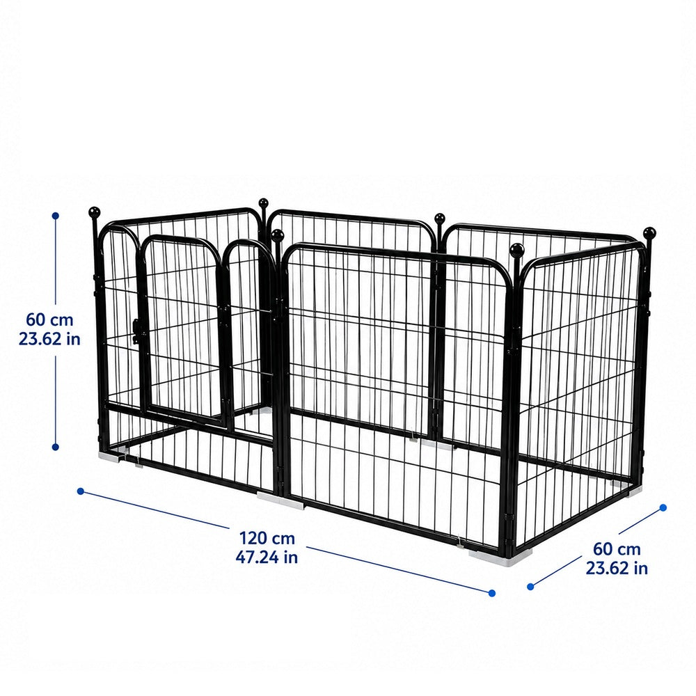 PLAYPEN DOG CAGE MADE OF METAL, RABBIT ENCLOSURE MODULAR CORRAL 6 PANELS Packaging status original