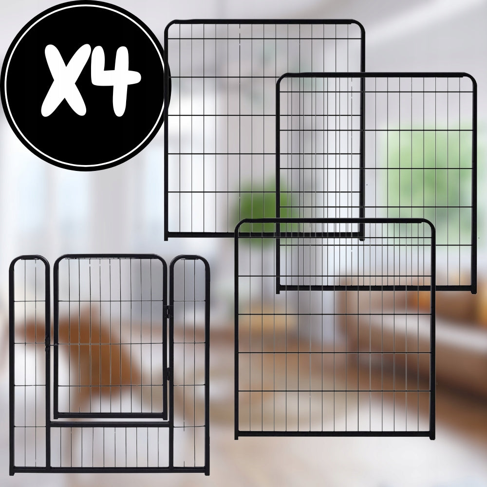 PLAYPEN DOG CAGE METAL RABBIT CATWALK MODULAR FARMHOUSE 4 PANELS 114cm Manufacturer code KOJEC KLATKA DLA PSA Z METALU 4 PANELE 114cm