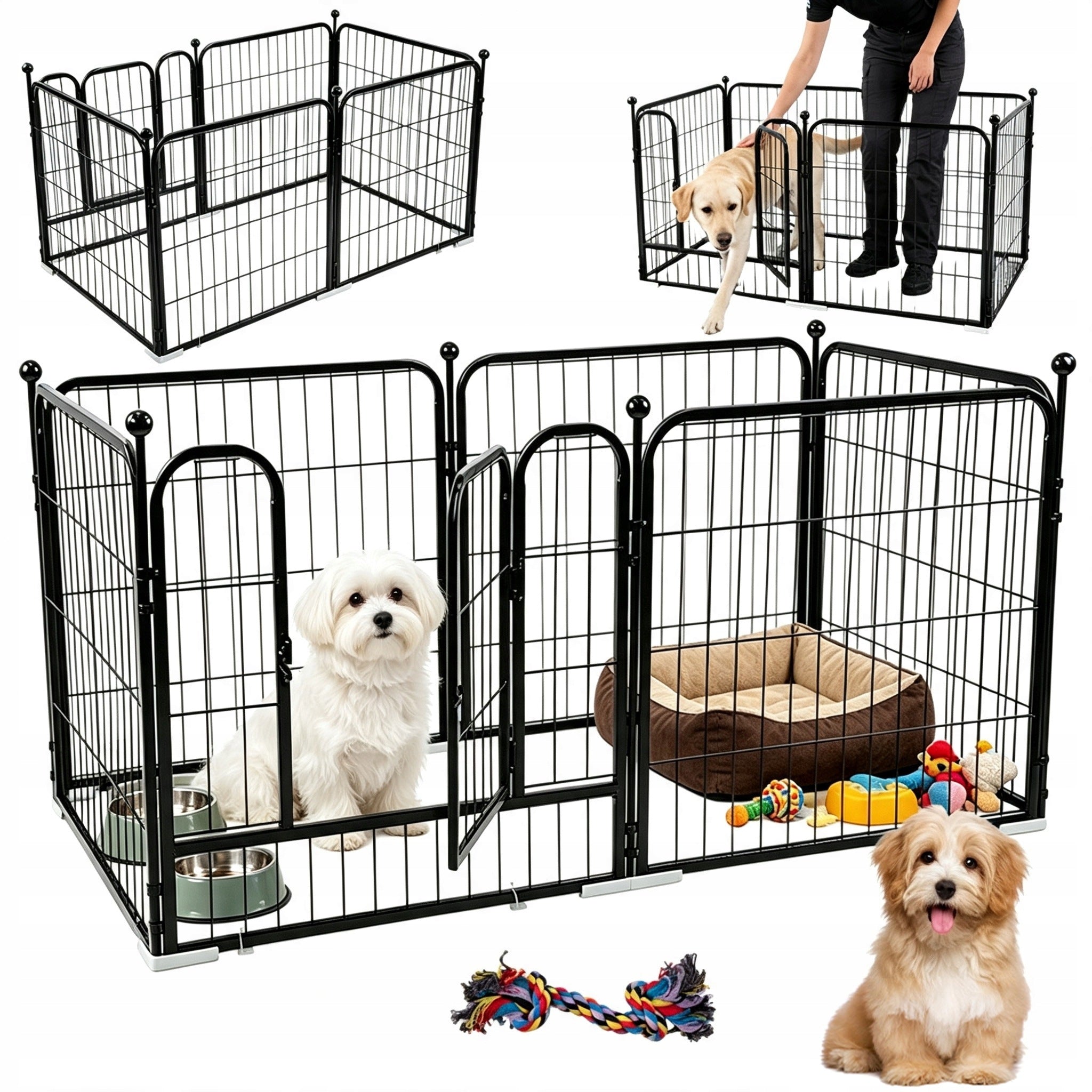 PLAYPEN DOGS HOMESTEAD CATWALK CAGE GOAL 120X60X60CM WITH ANTI-SLIP MAT