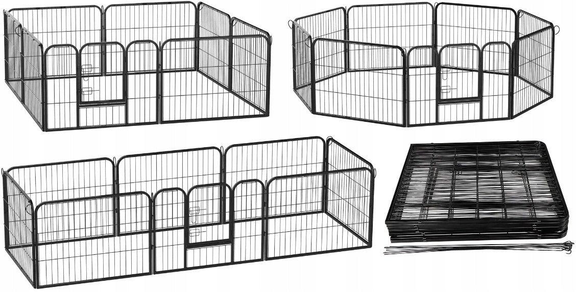 PLAYPEN ENCLOSURE Cage for Dogs and Puppies 8 panels 80x60cm 15kg Packaging status original