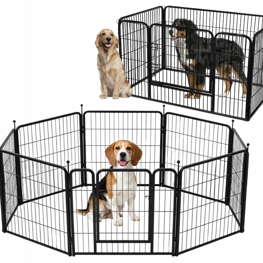 PLAYPEN FARM MODULAR CATWALK ANIMAL DOG CAGE 8 PANELS 80x80cm