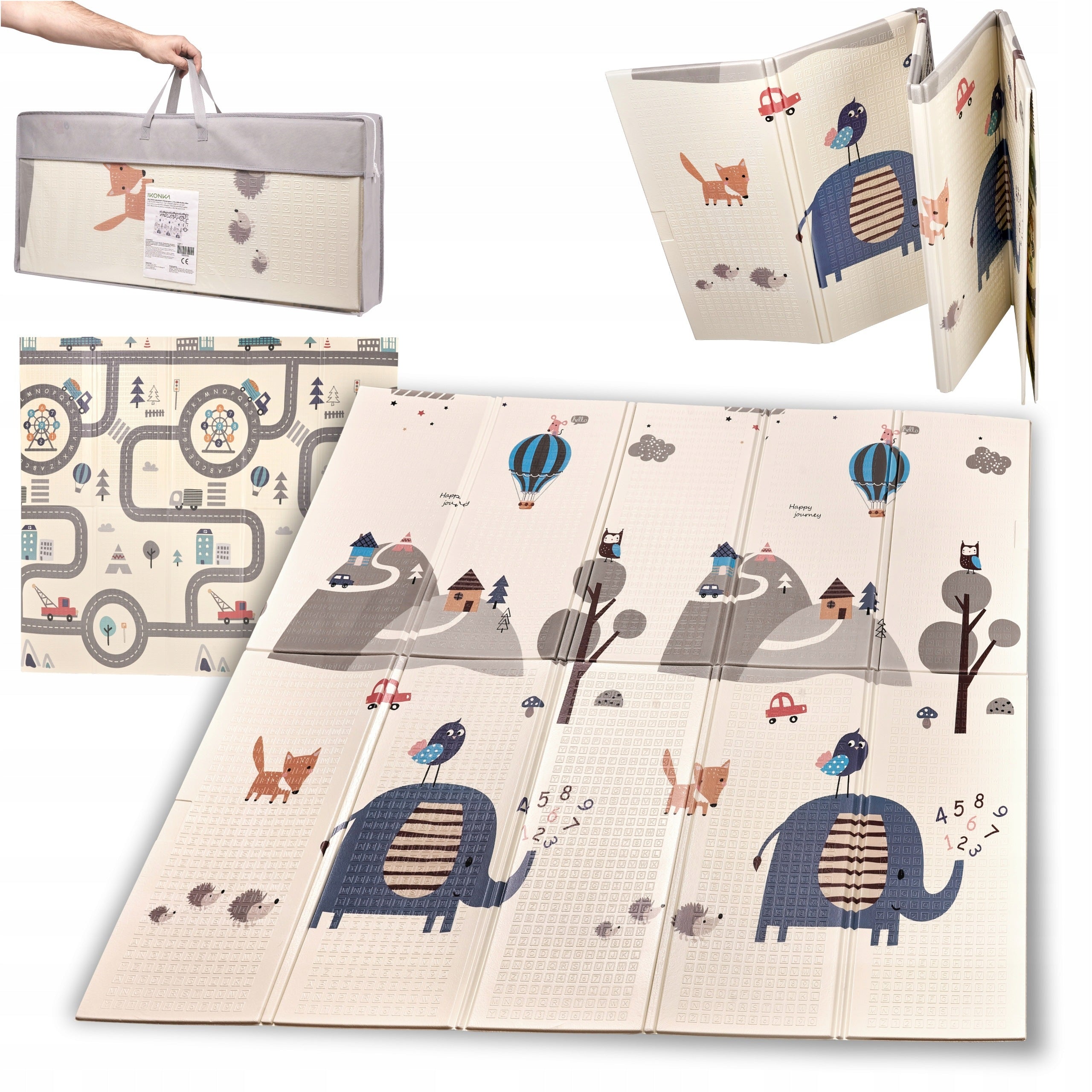 PLAYPEN FOR BABY LARGE DRY POOL FOLDING + FOAM MAT FOR CHILDREN Product width 201 cm