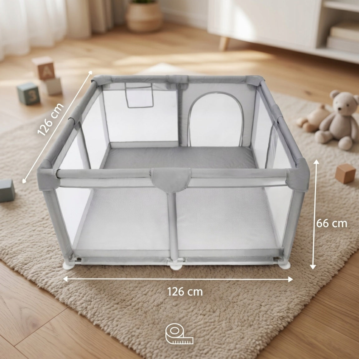 PLAYPEN FOR CHILDREN 126X126 DRY POOL SQUARE TOYS FOLDING + CHILDREN'S BAG Manufacturer code 1761 składany turystyczny pokrowiec