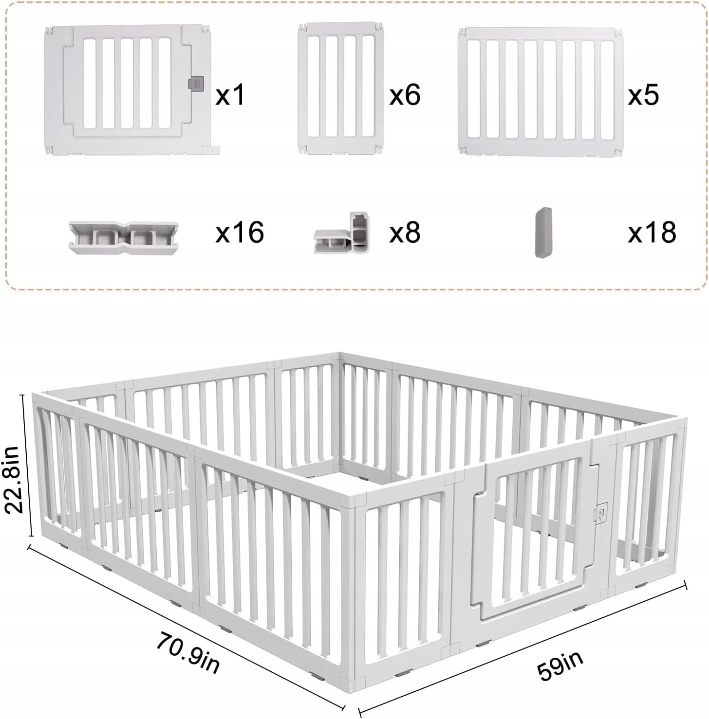PLAYPEN FOR CHILDREN 150 x 180 CM PANEL OUTDOOR SAFE INSIDE Manufacturer code B0D3ZWWQMF